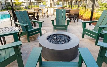 Fire pit seating near BBQ
